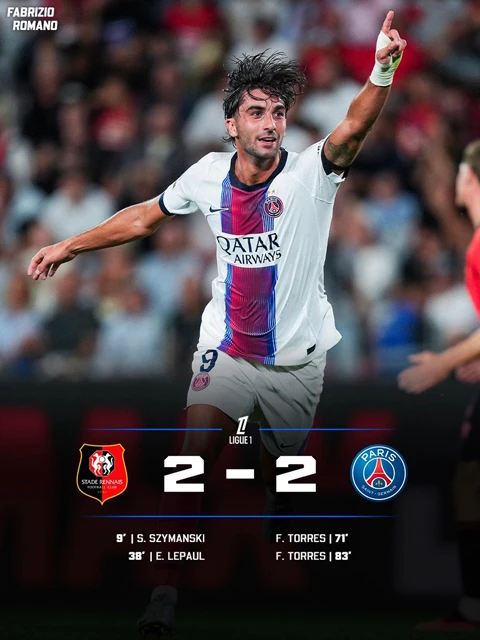 Kết quả Rennes 2-2 PSG: Tân binh Ferran Torres cứu nguy Kết quả Rennes 2-2 PSG: Tân binh Ferran Torres cứu nguy