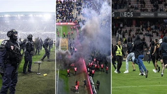 Ligue 1 hỗn loạn ở vòng cuối: CĐV tràn vào sân, pháo sáng và cảnh sát cơ động xuất hiện
