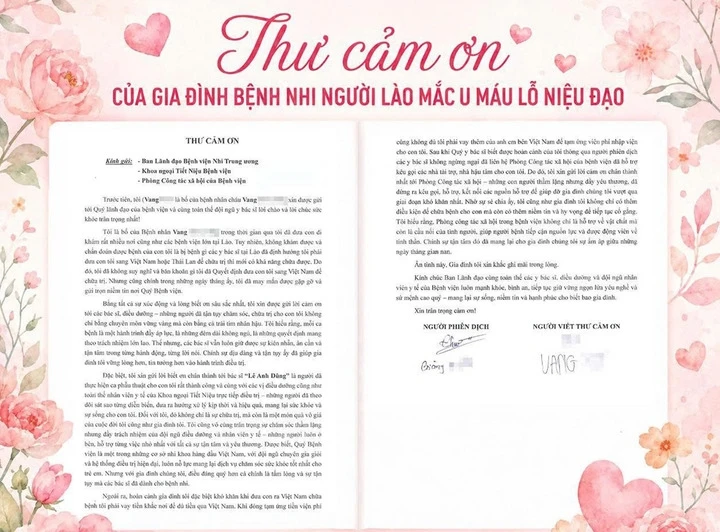 Đưa con sang Việt Nam chữa bệnh, người cha Lào nghẹn ngào viết thư cảm ơn