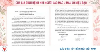 Đưa con sang Việt Nam chữa bệnh, người cha Lào nghẹn ngào viết thư cảm ơn