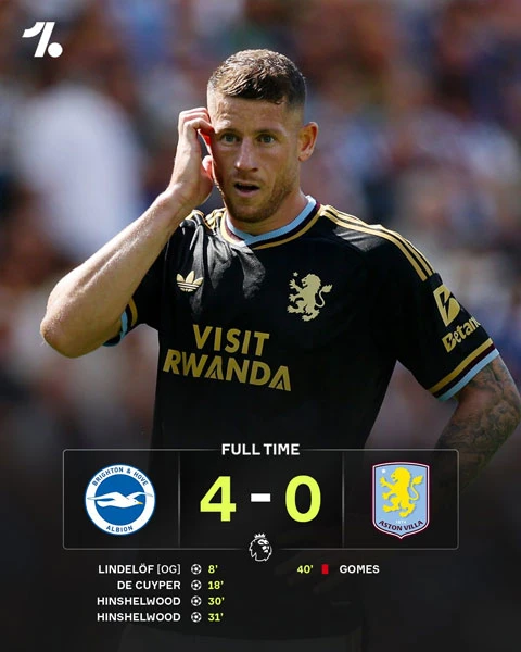 Aston Villa thua thảm 4 bàn trong 30 phút Aston Villa thua thảm 4 bàn trong 30 phút