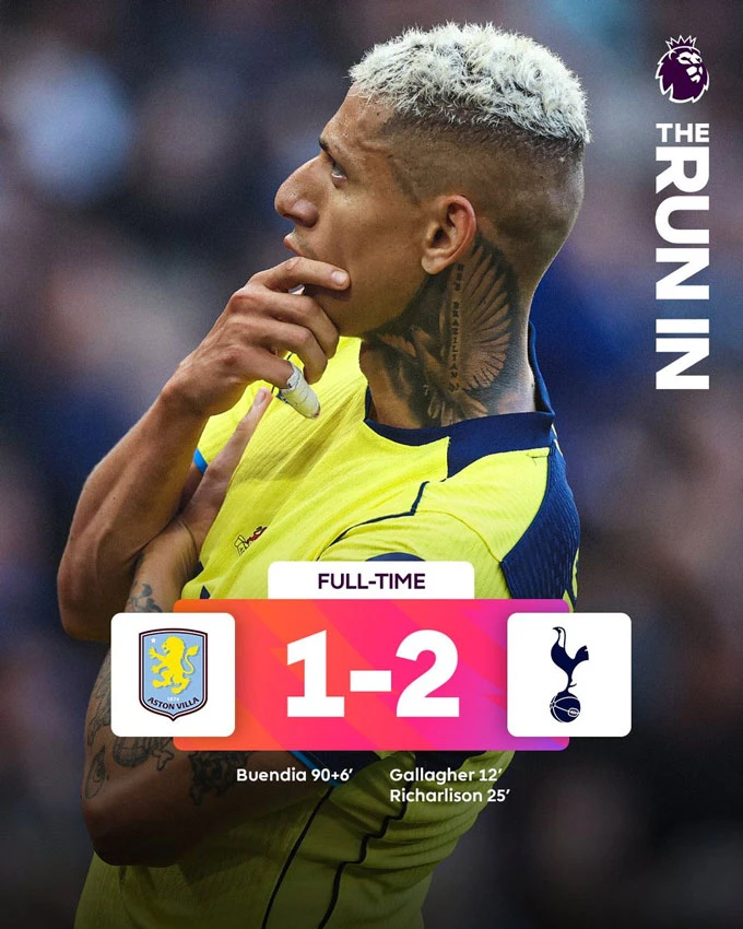 Kết quả Aston Villa 1-2 Tottenham: Spurs thoát nhóm nguy hiểm