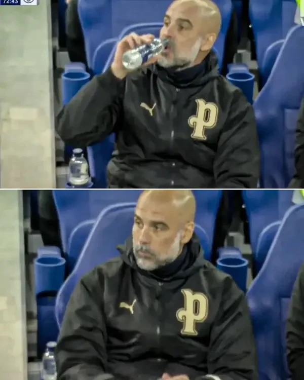 Khoảnh khắc Pep Guardiola uống nước gây bão mạng xã hội Khoảnh khắc Pep Guardiola uống nước gây bão mạng xã hội