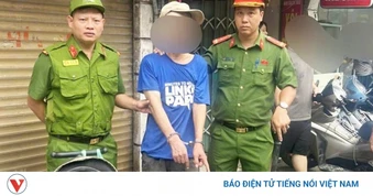 Bắt gọn kẻ trộm máy rửa xe giữa phố Hà Nội