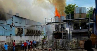Cháy công ty gỗ ở TP.HCM, cảnh sát tốn hàng giờ khống chế đám cháy