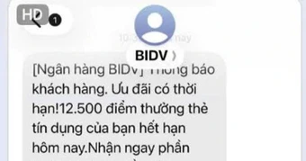 Công an phát thông báo đến những ai nhận được tin nhắn SMS gửi từ ngân hàng với nội dung sau