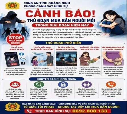 Công an Quảng Ninh cảnh báo thủ đoạn mua bán người qua mạng xã hội Công an Quảng Ninh cảnh báo thủ đoạn mua bán người qua mạng xã hội