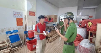 Công an ra quân kiểm tra 2 cơ sở kinh doanh dịch vụ shipper, test nhanh ma túy nhân viên