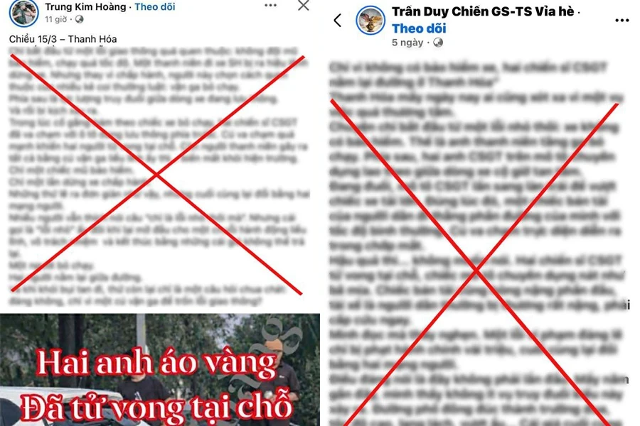 Công an Thanh Hóa thông tin về '2 chiến sĩ CSGT tử vong' lan truyền trên mạng Công an Thanh Hóa thông tin về '2 chiến sĩ CSGT tử vong' lan truyền trên mạng