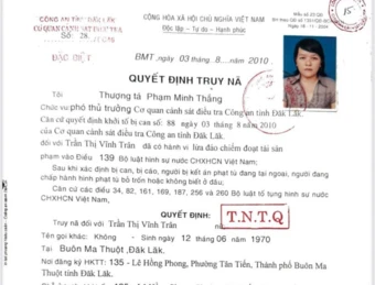 Công an tỉnh Đắk Lắk truy nã đặc biệt một nữ bác sĩ