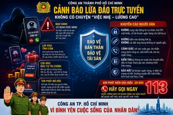 Công an TP Hồ Chí Minh cảnh báo lừa đảo online biến tướng liên tục