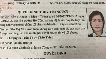 Công an TP Hồ Chí Minh ra quyết định truy tìm người