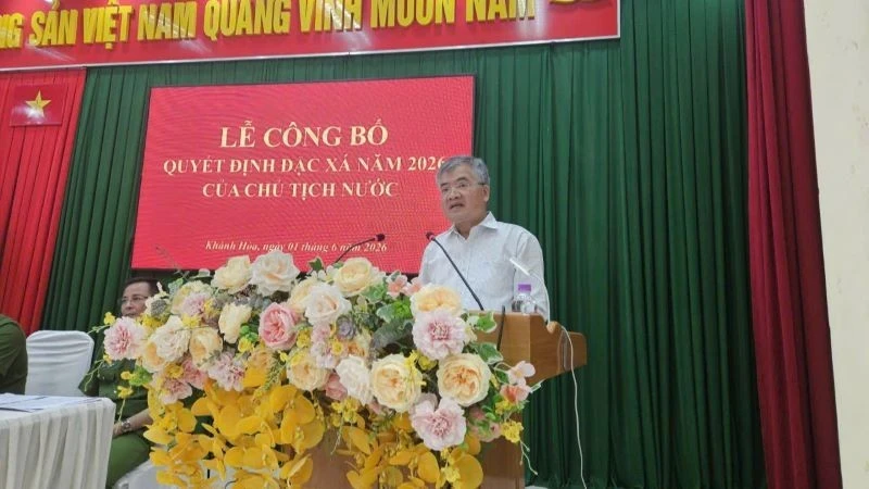 Công bố quyết định đặc xá năm 2026 tại Trại giam A2, Khánh Hòa