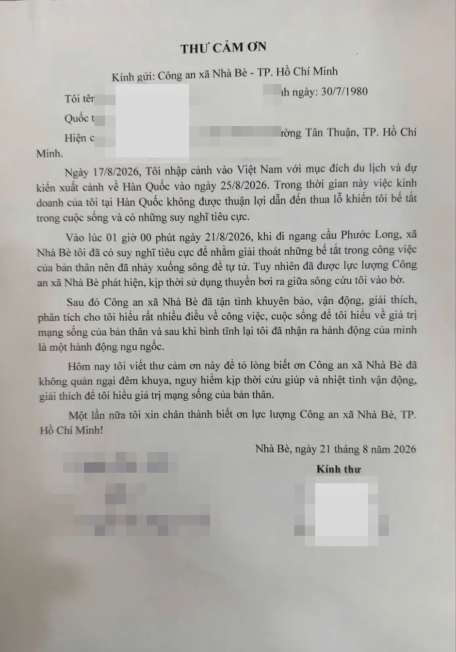 Cứu kịp thời một người Hàn Quốc nhảy sông tự tử Cứu kịp thời một người Hàn Quốc nhảy sông tự tử