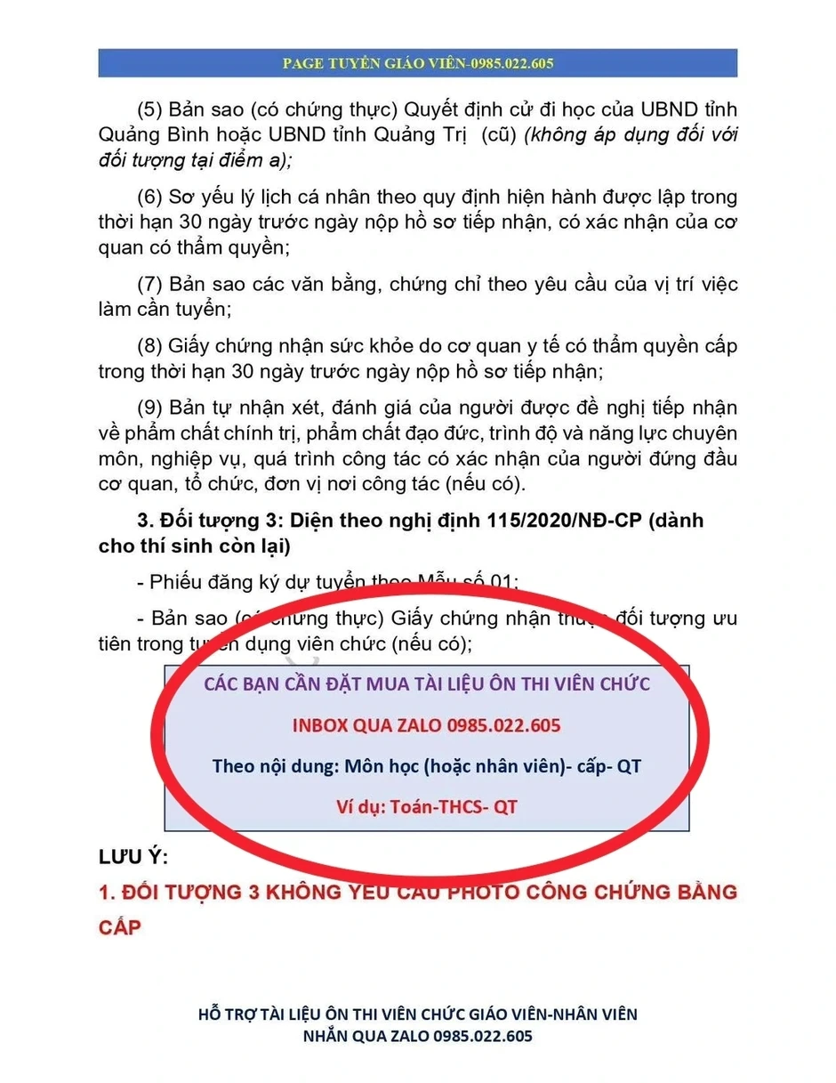 Đề nghị công an xử lý việc rao bán tài liệu ôn thi tuyển giáo viên ở Quảng Trị