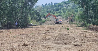 Đơn vị thi công dự án dẫn nước hồ Sông Chò 1 đào phá đất của dân khi chưa đền bù