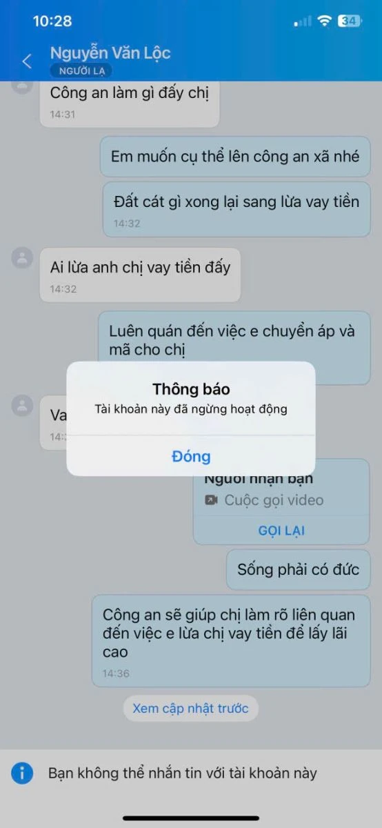 Giả danh cán bộ xã lừa lấy thông tin cá nhân để vay tiền trực tuyến Giả danh cán bộ xã lừa lấy thông tin cá nhân để vay tiền trực tuyến