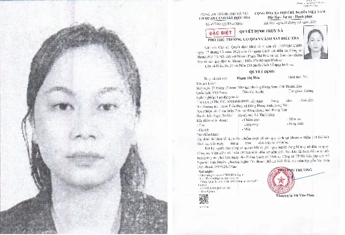 Hà Nội: Truy nã người phụ nữ cầm đầu đường dây lừa đảo chiếm đoạt tài sản Hà Nội: Truy nã người phụ nữ cầm đầu đường dây lừa đảo chiếm đoạt tài sản