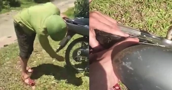 Hai xe máy của lực lượng bảo vệ rừng bị rạch thủng cả 4 lốp