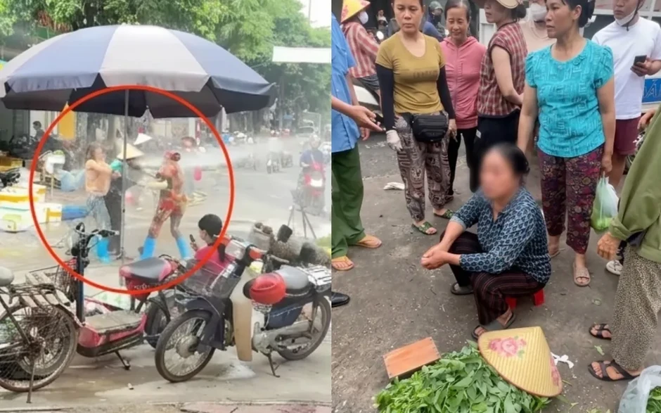 Khởi tố người phụ nữ dùng vòi xịt áp lực cao gây thương tích sau cãi vã chuyện buôn bán