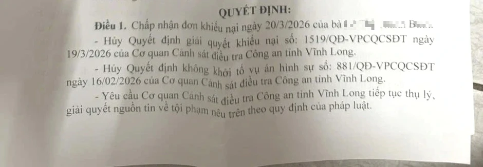 Lần thứ 2 viện kiểm sát yêu cầu điều tra lại vụ nữ sinh bị xâm hại ở Vĩnh Long Lần thứ 2 viện kiểm sát yêu cầu điều tra lại vụ nữ sinh bị xâm hại ở Vĩnh Long