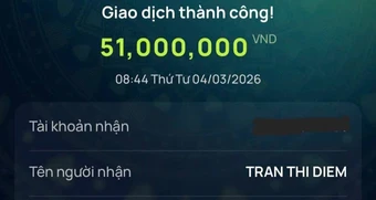 Người đàn ông ở Khánh Hòa trả lại 51 triệu đồng được chuyển nhầm