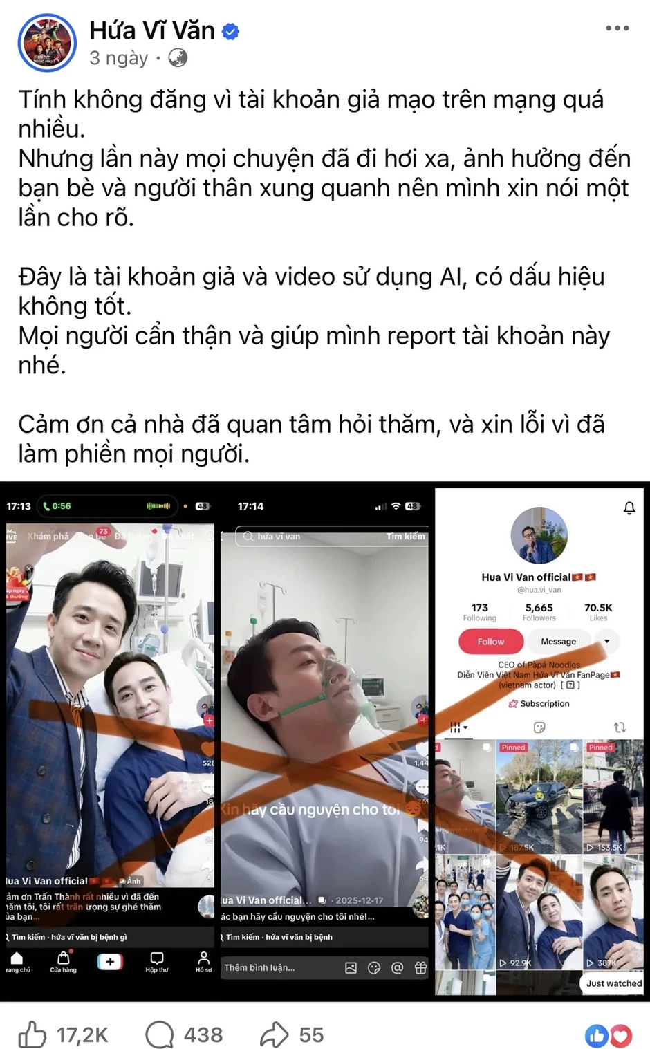 Nhiều người tá hỏa khi thấy bản thân nhập viện, bán hàng giả trên... facebook Nhiều người tá hỏa khi thấy bản thân nhập viện, bán hàng giả trên... facebook