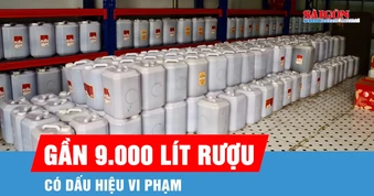 Phát hiện cơ sở chứa gần 9.000 lít rượu có dấu hiệu vi phạm