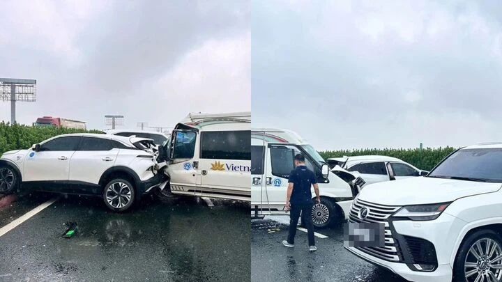 Tạm giữ tài xế Lexus chèn ép xe khác gây tai nạn liên hoàn trên cao tốc Tạm giữ tài xế Lexus chèn ép xe khác gây tai nạn liên hoàn trên cao tốc