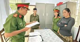 Thi hành lệnh bắt tạm giam Lý Thị Thu Vân 38 tuổi