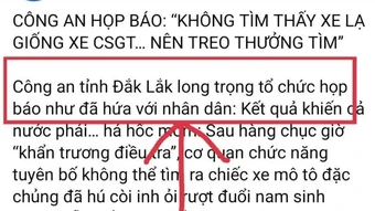 Thông tin họp báo liên quan đến vụ tai nạn giao thông khiến nam sinh lớp 12 tử vong ở Đắk Lắk lan truyền trên mạng xã hội là sai sự thật