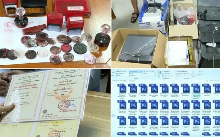 Triệt phá đường dây làm giả văn bằng, chứng chỉ của hơn 100 cơ quan, trường học Triệt phá đường dây làm giả văn bằng, chứng chỉ của hơn 100 cơ quan, trường học