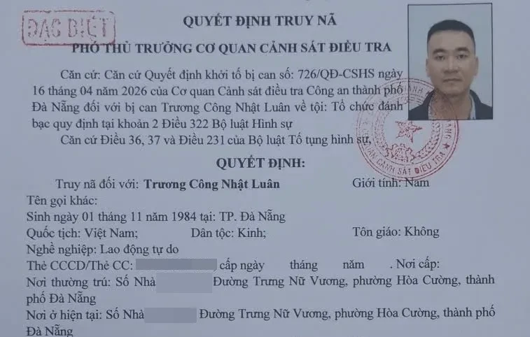 Truy nã đặc biệt đối tượng cầm đầu đường dây cá độ bóng đá liên tỉnh