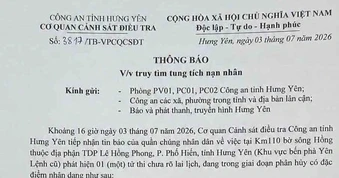 Truy tìm tung tích tử thi có hình xăm "1988" bên sông Hồng
