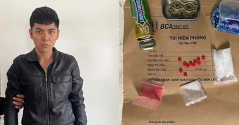 Tuần tra giữa trưa, công an xã bắt quả tang đối tượng có biểu hiện lạ
