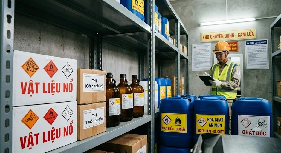 Vi phạm hành chính về hóa chất, vật liệu nổ bị phạt tiền lên đến 100 triệu đồng