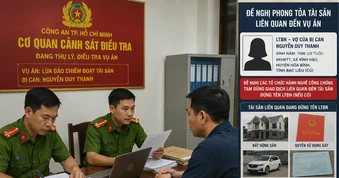 Yêu cầu phong tỏa bất động sản ở nhiều tỉnh của vợ một bị can trong vụ án lừa đảo