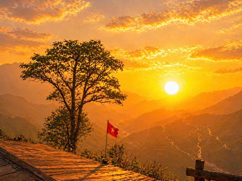 Du khách thích thú ngắm hoàng hôn trên đỉnh đèo Ô Quy Hồ Du khách thích thú ngắm hoàng hôn trên đỉnh đèo Ô Quy Hồ