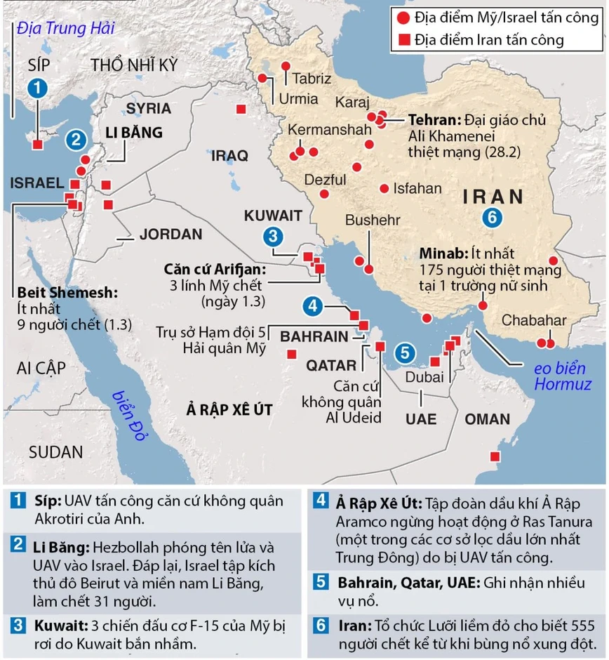 Binh sĩ Mỹ thương vong gia tăng, ông Trump không loại trừ tấn công Iran trên bộ Binh sĩ Mỹ thương vong gia tăng, ông Trump không loại trừ tấn công Iran trên bộ