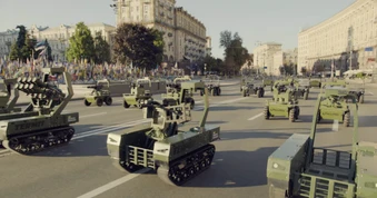 Video Ukraine trình diễn drone trong lễ duyệt binh ngày độc lập