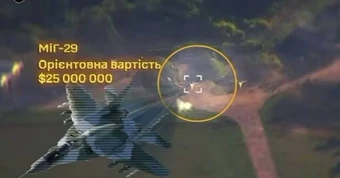 Xem clip MiG-29 Ukraine quạt gió khiến Geran-4 của Nga bị rơi