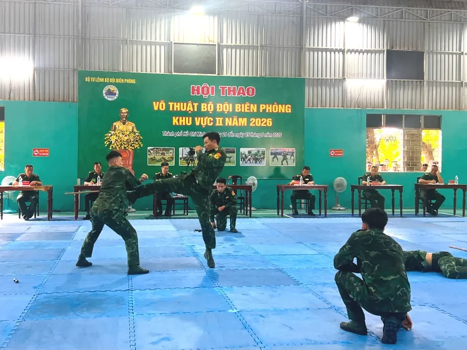 230 cán bộ, chiến sĩ Bộ đội Biên phòng tranh tài võ thuật 230 cán bộ, chiến sĩ Bộ đội Biên phòng tranh tài võ thuật