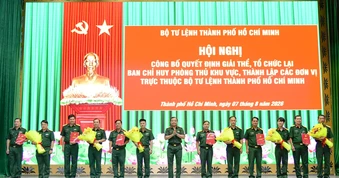 Giải thể, tổ chức lại Ban Chỉ huy phòng thủ khu vực trực thuộc Bộ Tư lệnh TPHCM