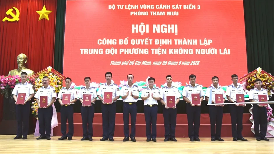 Vùng Cảnh sát biển 3 thành lập Trung đội Phương tiện không người lái Vùng Cảnh sát biển 3 thành lập Trung đội Phương tiện không người lái