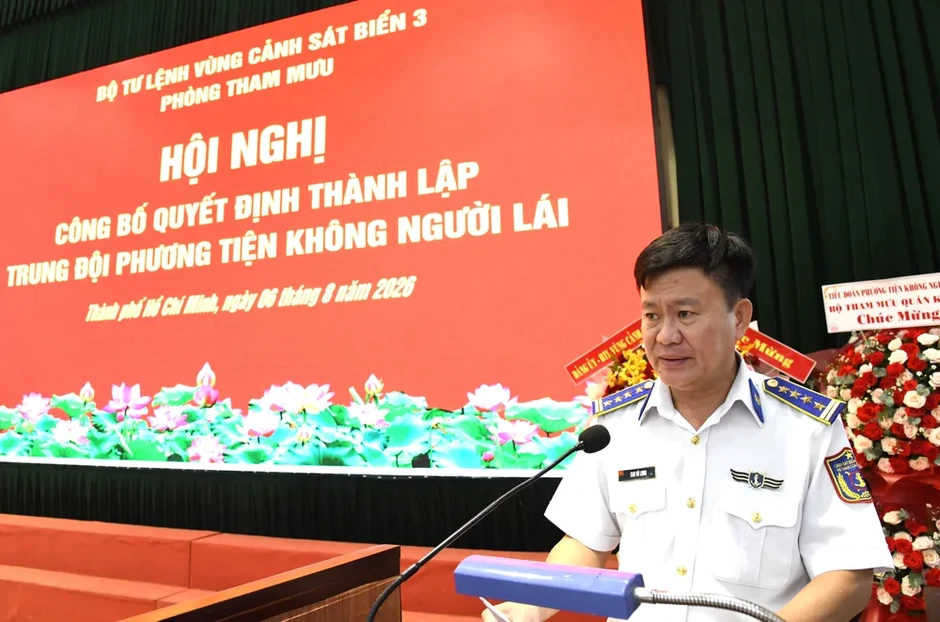 Vùng Cảnh sát biển 3 thành lập Trung đội Phương tiện không người lái Vùng Cảnh sát biển 3 thành lập Trung đội Phương tiện không người lái