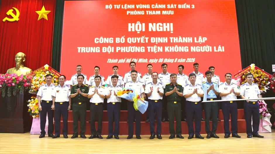 Vùng Cảnh sát biển 3 thành lập Trung đội Phương tiện không người lái Vùng Cảnh sát biển 3 thành lập Trung đội Phương tiện không người lái
