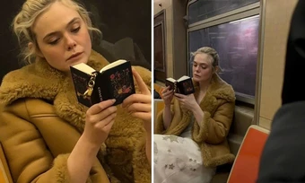Elle Fanning theo mốt móc khóa bằng sách tí hon