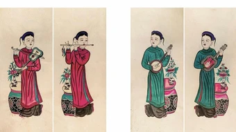 Sách song ngữ về tranh Tứ bình