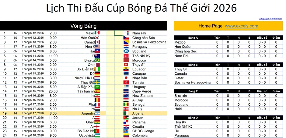 Bộ lịch thi đấu World Cup 2026 thông minh Bộ lịch thi đấu World Cup 2026 thông minh