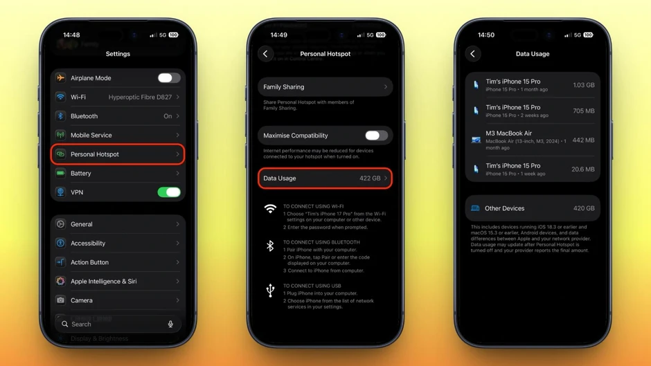 Cách kiểm tra ai đang âm thầm dùng mạng iPhone của bạn Cách kiểm tra ai đang âm thầm dùng mạng iPhone của bạn
